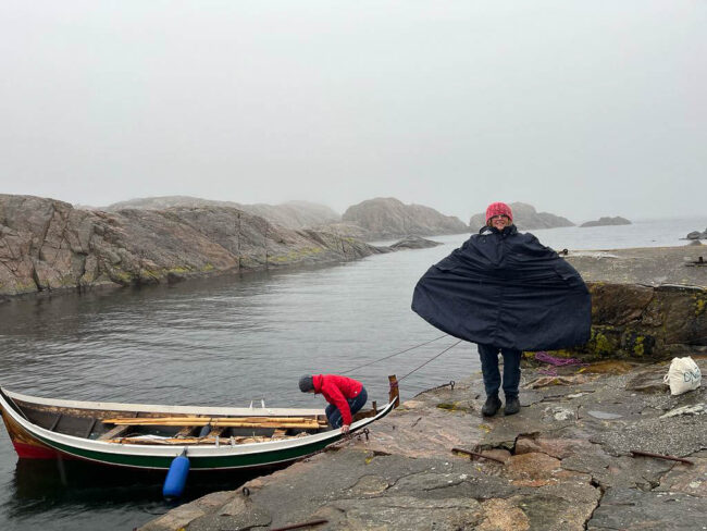 Lofotr ved kai med Ine-Lilli båten og Lise på kaia